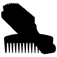 Icon d'un peigne et d'une brosse à barbe